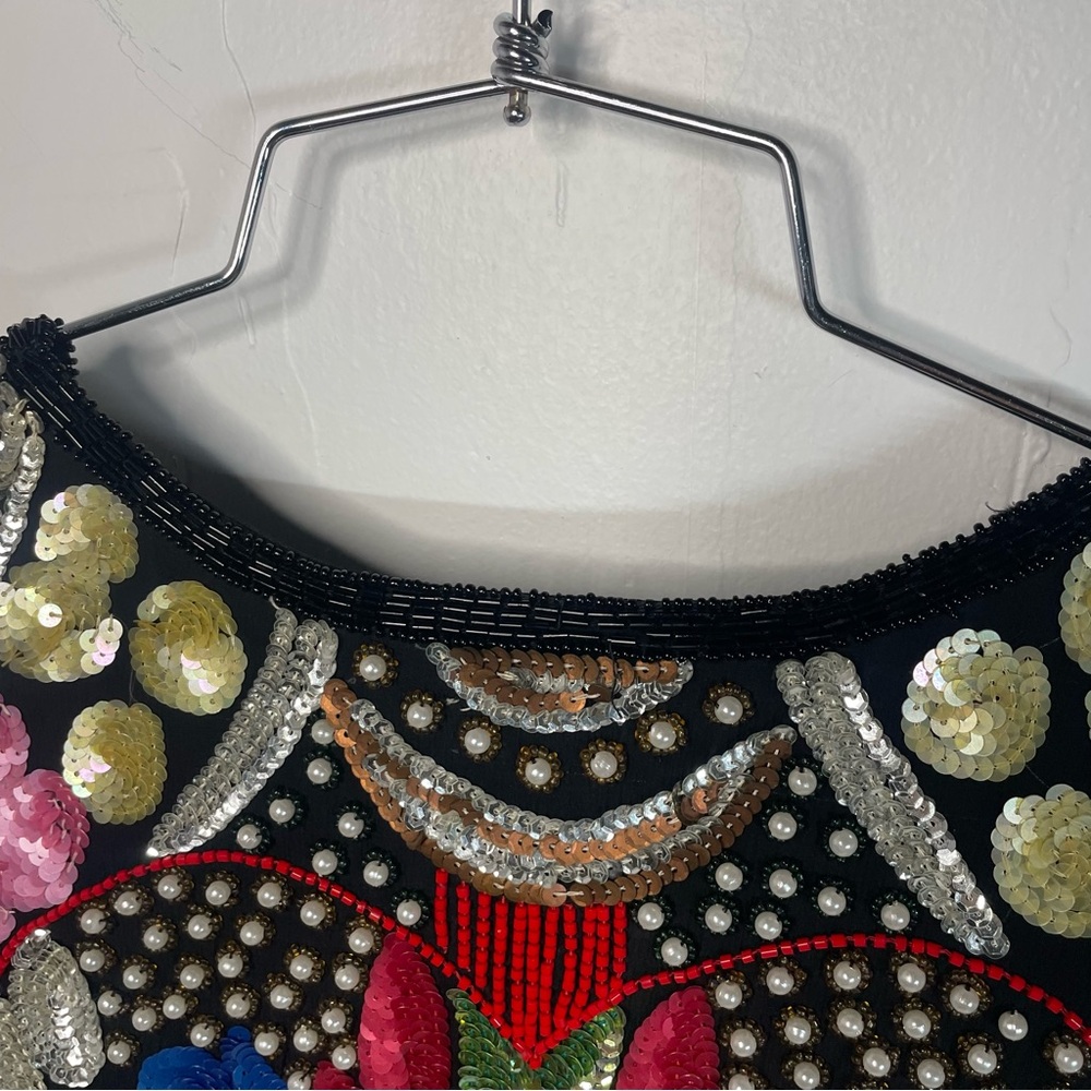 Vintage Silk Floral Fully Beaded and Sequined Vest - Picture 8 of 10
